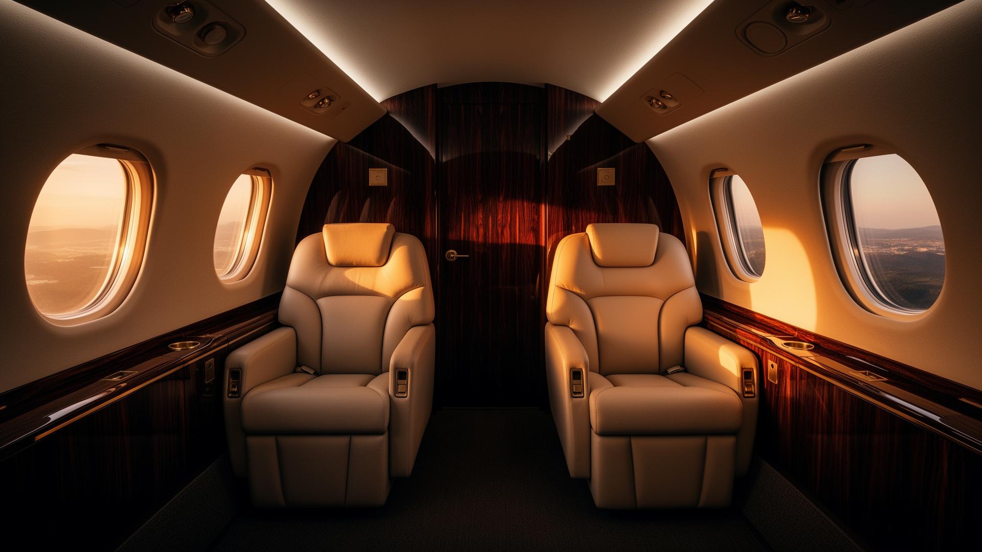Interior cabină jet privat